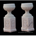 Hand-Carved White Marble Flowerpots, Marble planters